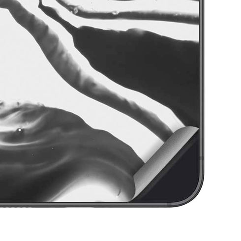 Black Marble Ink Galaxy S25 Skin